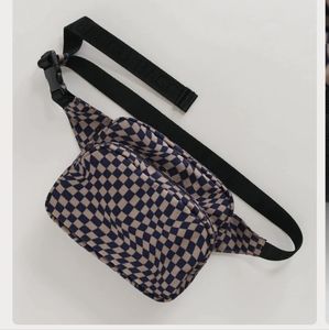 "Indigo" Checkered Baggu fannypack (one size)